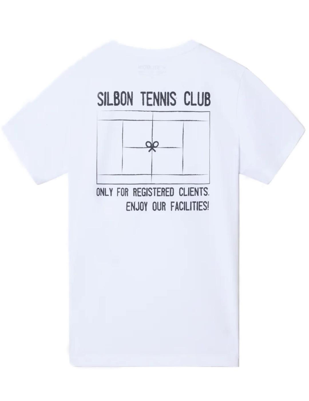 Camiseta Silbon tennis club blanca manga corta para hombre