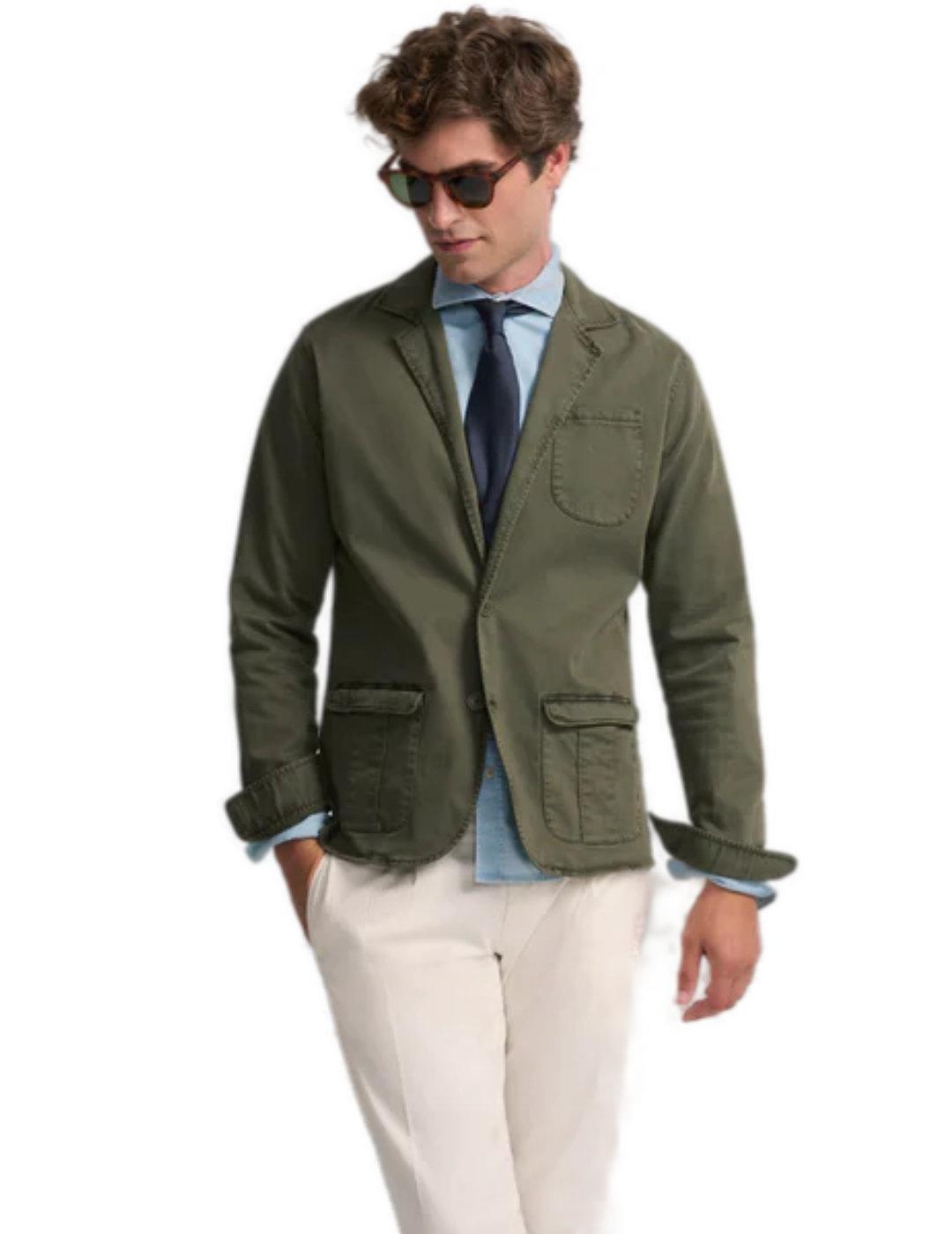 Semiblazer Silbon casual verde regular fit para hombre