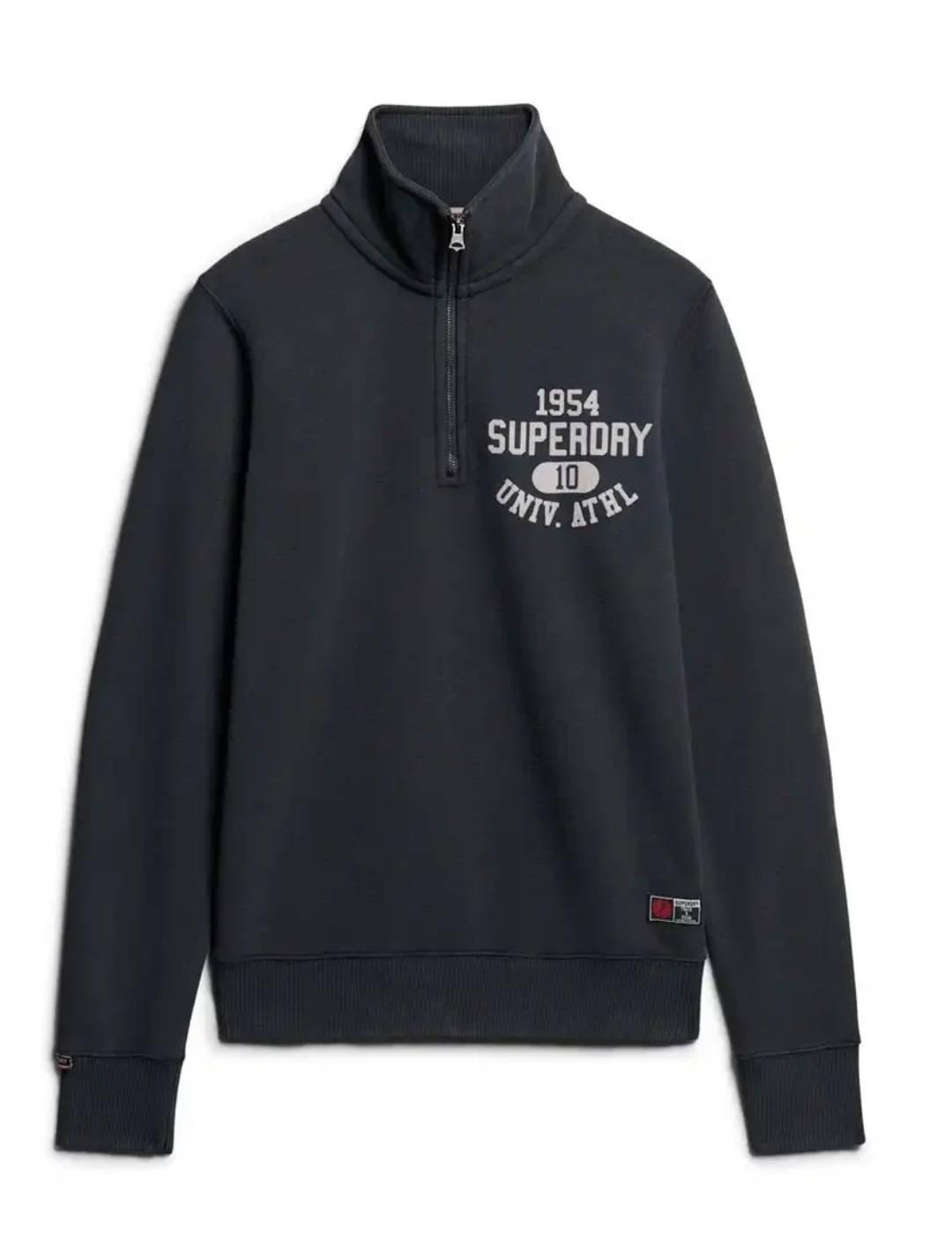 Sudadera Superdry Track cremallera negro sin capucha hombre