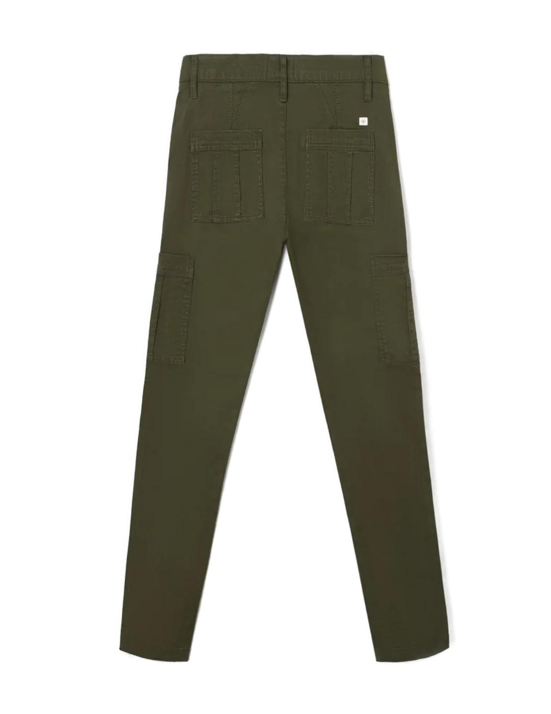 Pantalón Silbon sport cargo verde militar slim para hombre