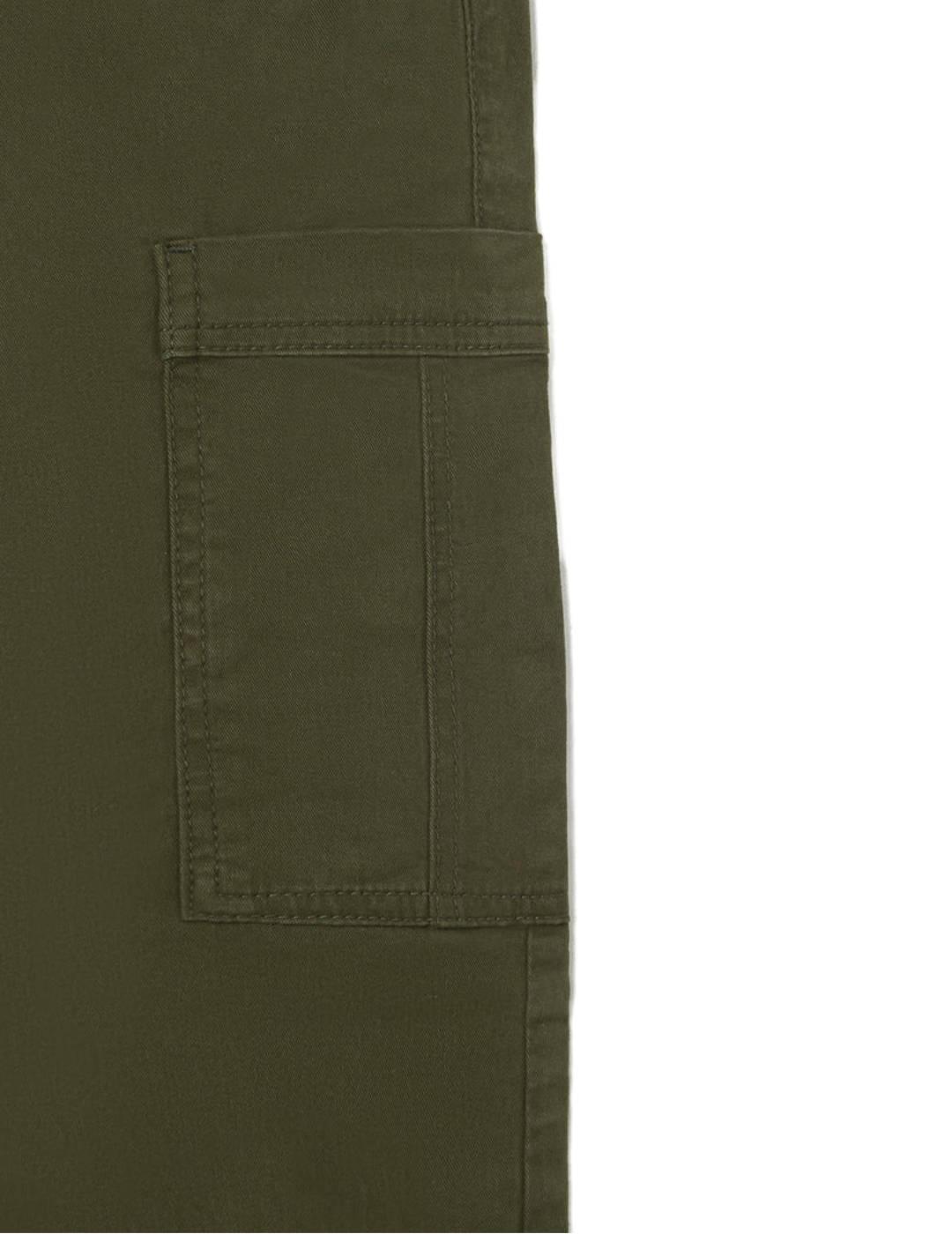 Pantalón Silbon sport cargo verde militar slim para hombre