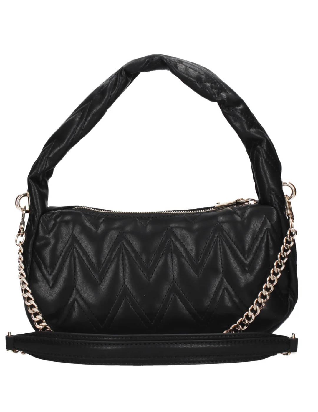 Bolso Guess Eda Shoulder negro medialuna guateado para mujer