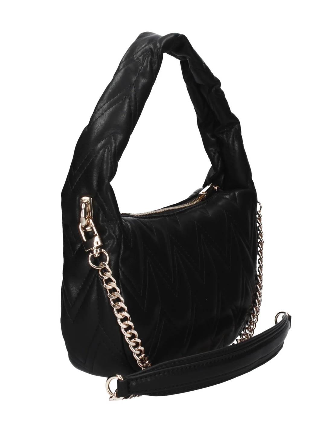 Bolso Guess Eda Shoulder negro medialuna guateado para mujer