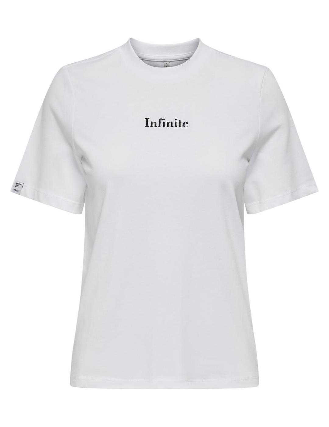 Camiseta Only Bella blanca infinite manga corta para mujer