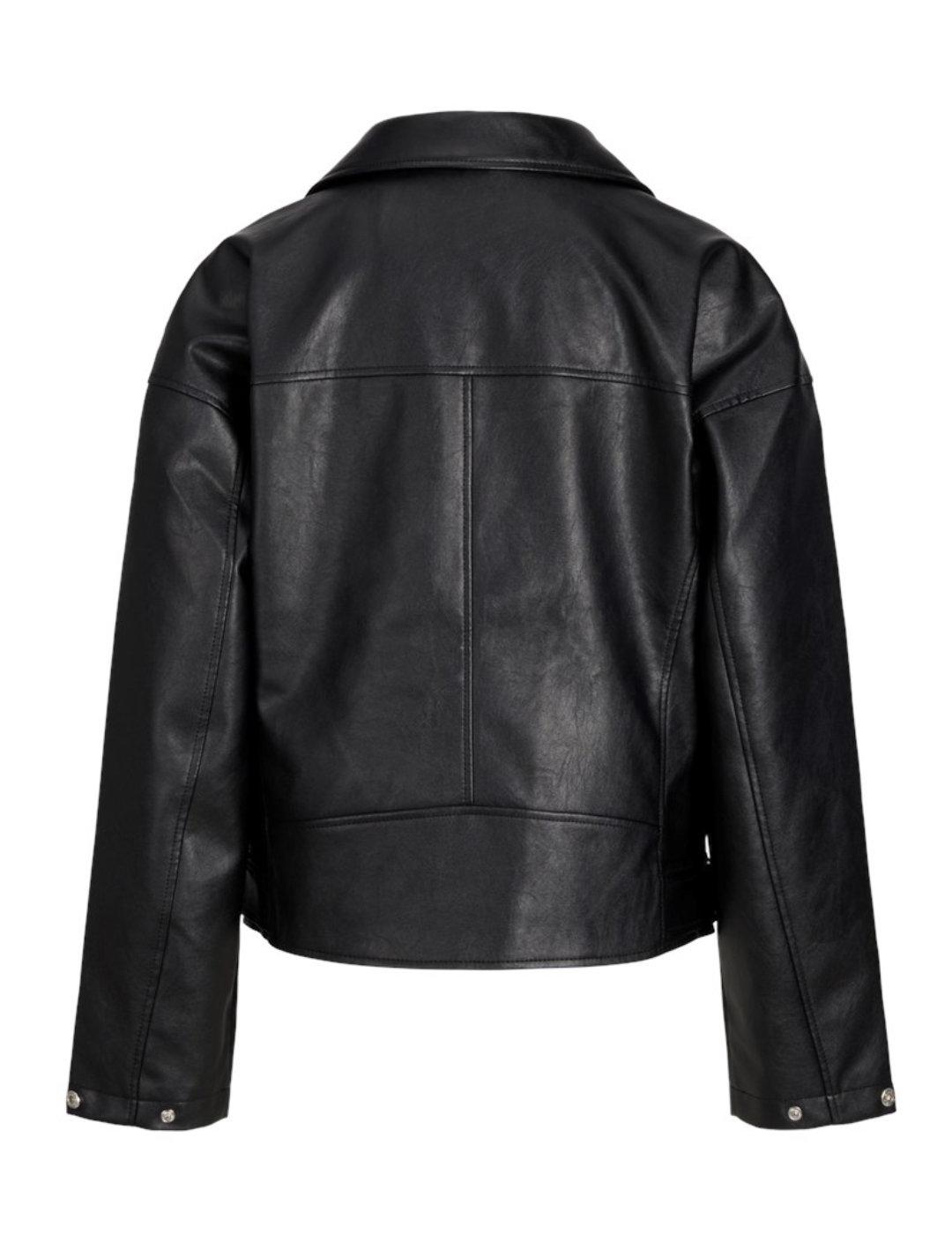 Chaqueta JJXX Frida biker negro de polipiel para mujer