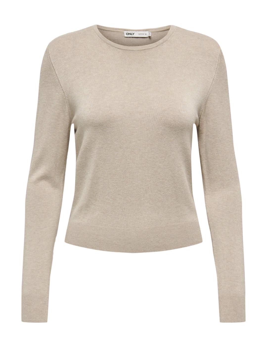 Jersey Only Venice beige de punto fino para mujer