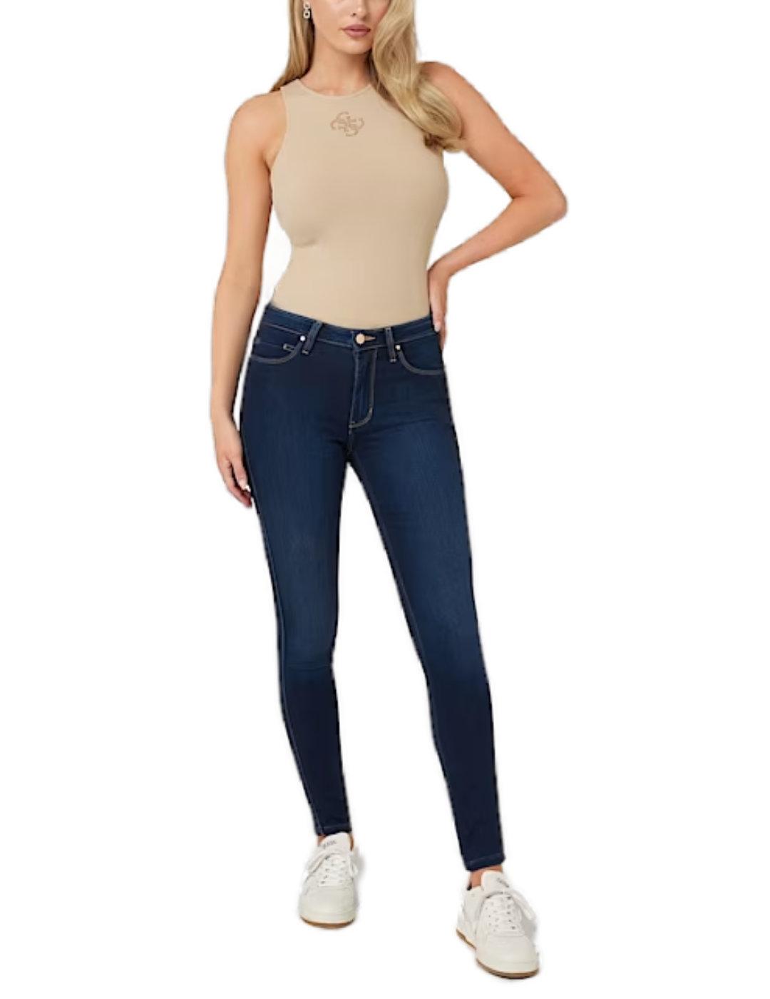 Pantalón vaquero Guess Sexy Curve marino skinny para mujer