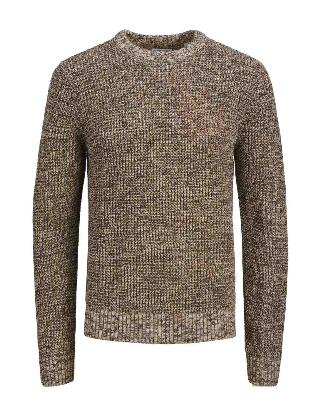 Jersey Jack&Jones Liam beige jaspeado regular para hombre