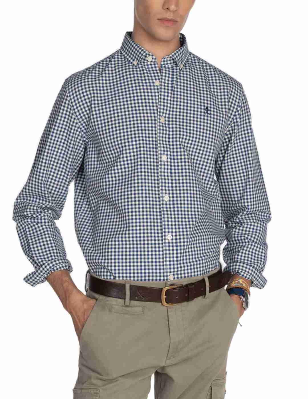 Camisa Harper & Neyer cuadro vichy azul marino para hombre#