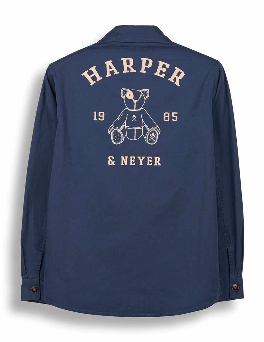 Sobrecamisa Harper & Neyer Arthur azul estampado de hombre