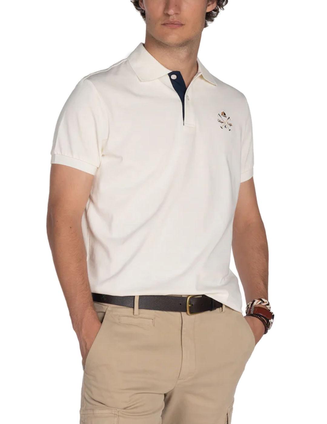 Polo Harper&Neyer Winner blanco roto manga corta para hombre