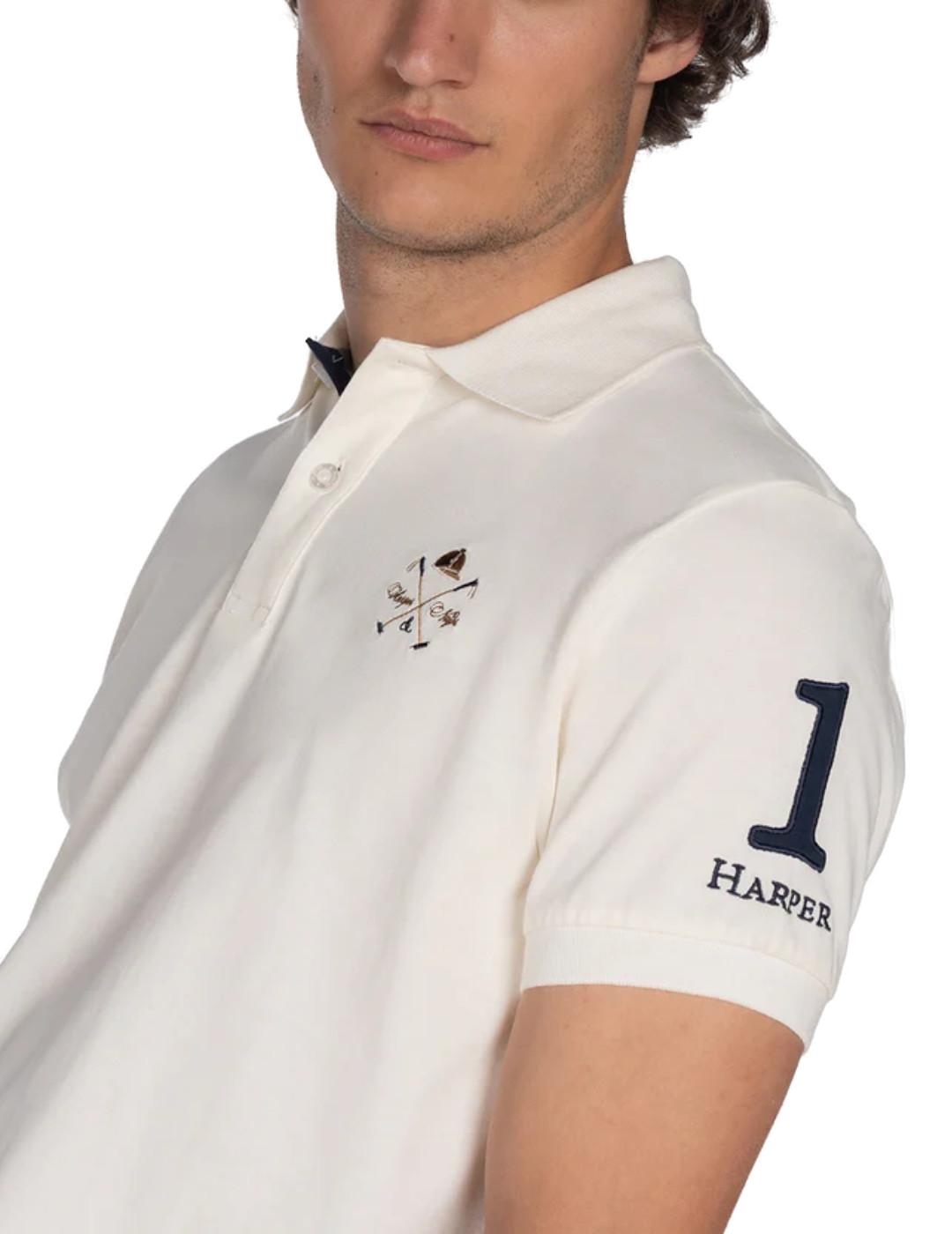 Polo Harper&Neyer Winner blanco roto manga corta para hombre