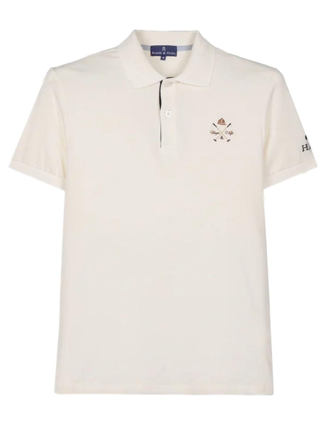 Polo Harper&Neyer Winner blanco roto manga corta para hombre