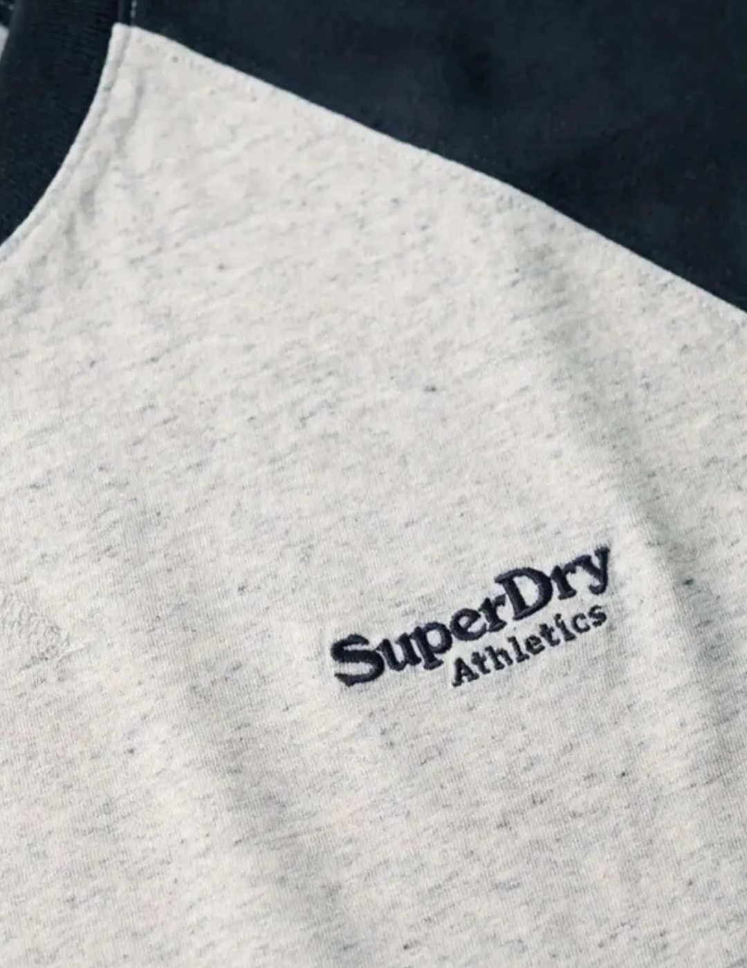 Camiseta Superdry beisbolera gris/marino manga larga hombre