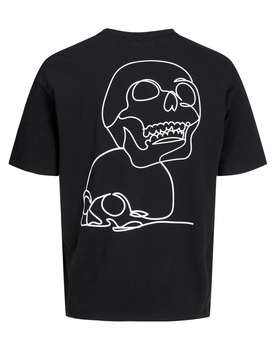 Camiseta Jack&Jones calavera negra manga corta para hombre