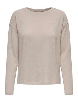 Jersey Only Penny beige de punto fino para mujer