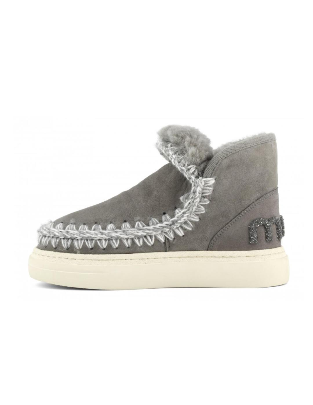 Botines Mou Eskimo sneak gris oscuro borreguillo para mujer