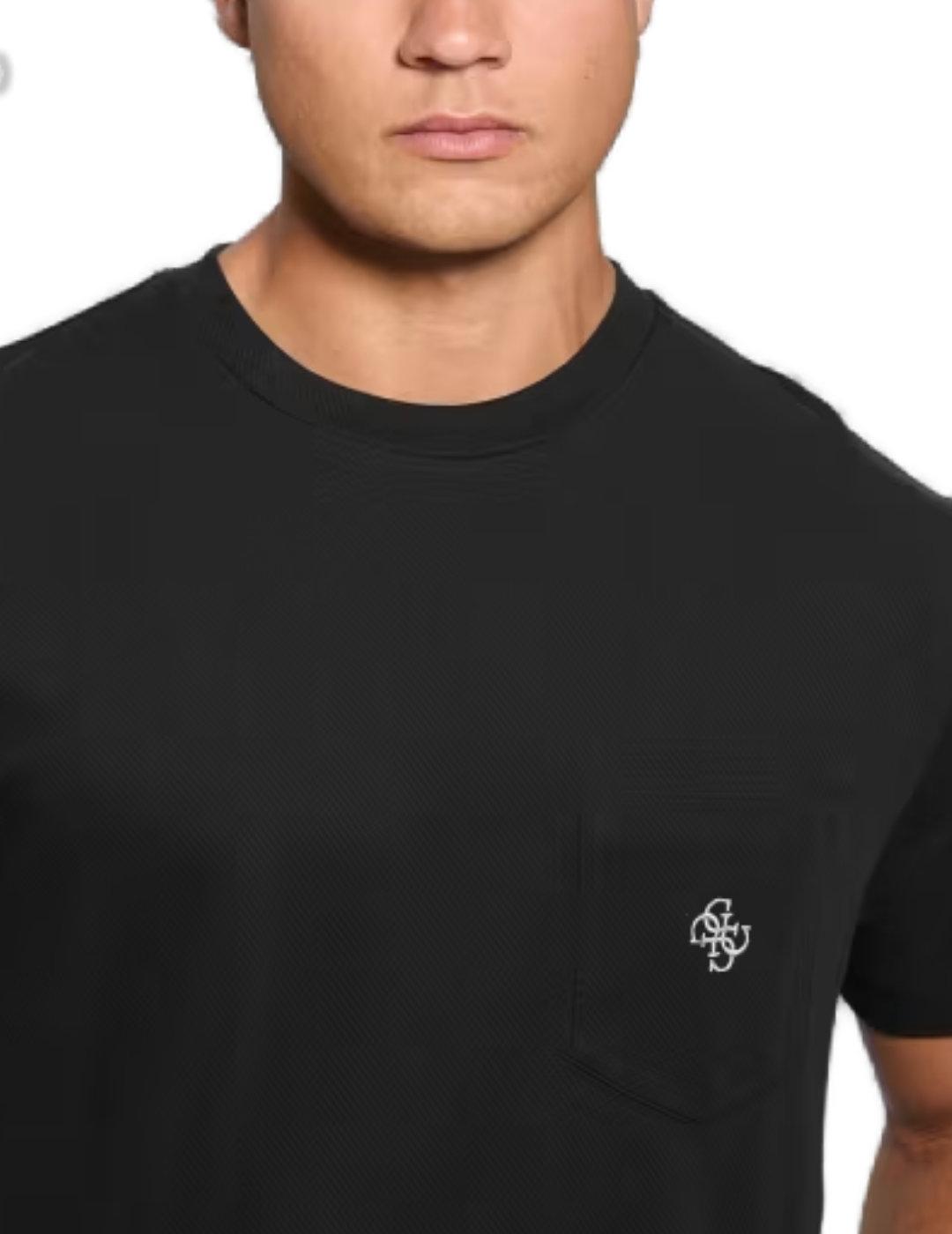 Camiseta Guess 4G pocket negro manga corta para hombre