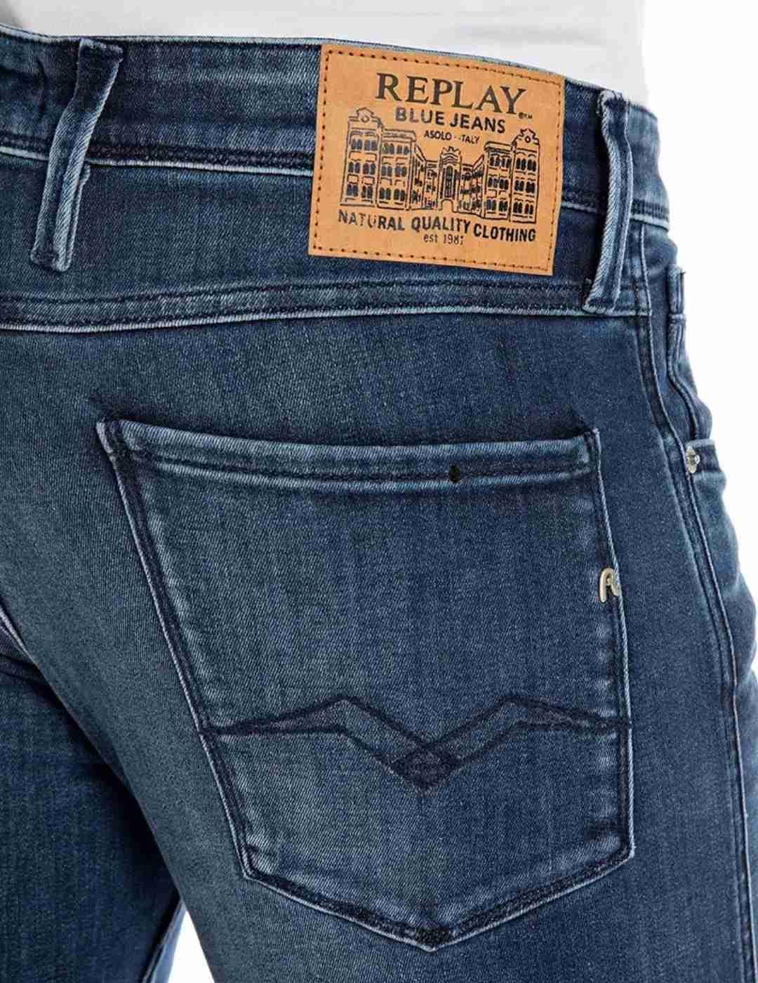 Pantalón vaquero Replay Ambass azul marino para hombre