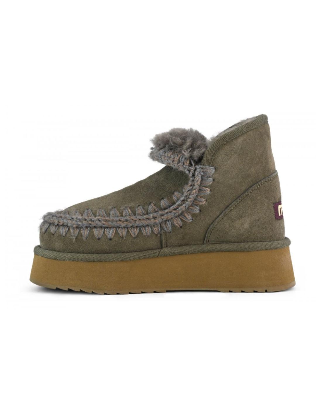 Botines Mou mini eskimo platform verde oscuro para mujer