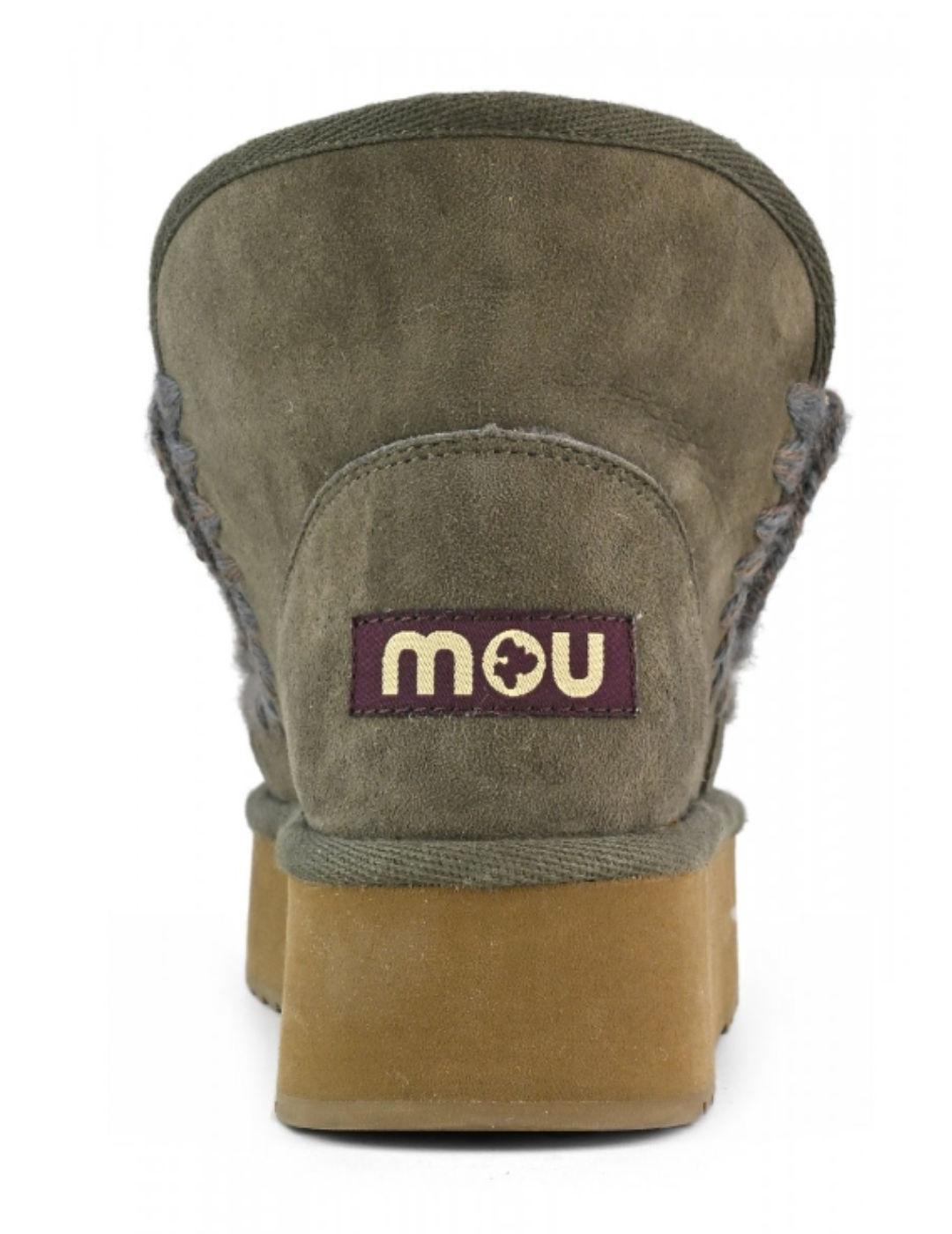 Botines Mou mini eskimo platform verde oscuro para mujer