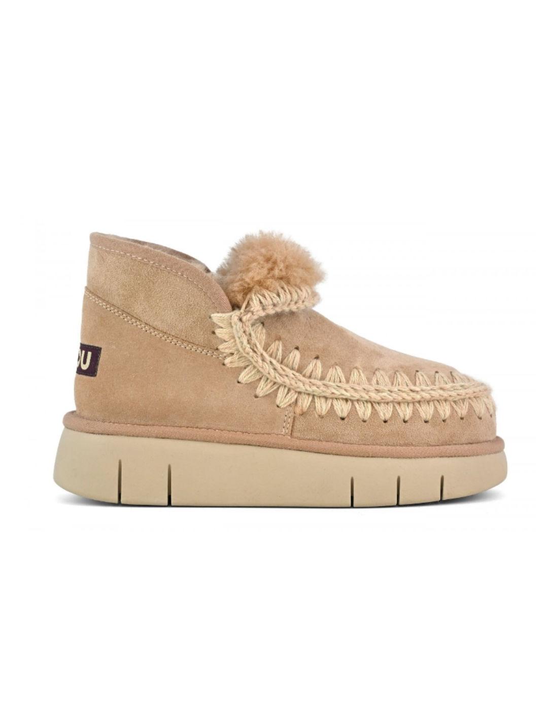 Botines Mou Skimo bounce beige borreguillo para mujer