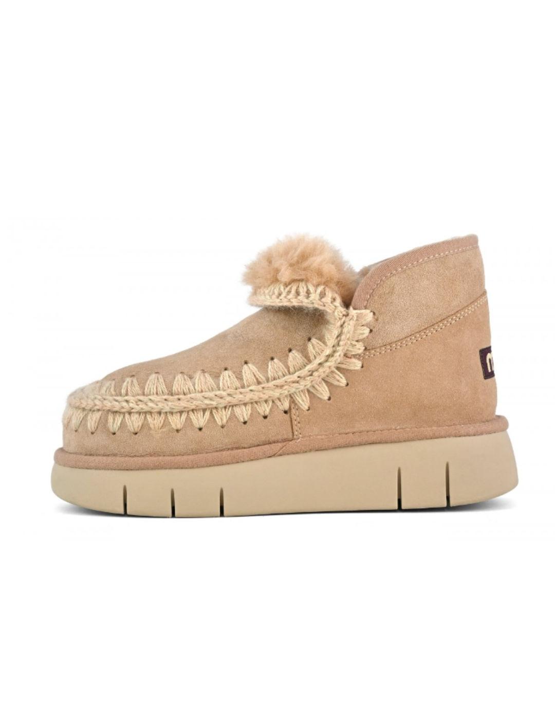 Botines Mou Skimo bounce beige borreguillo para mujer