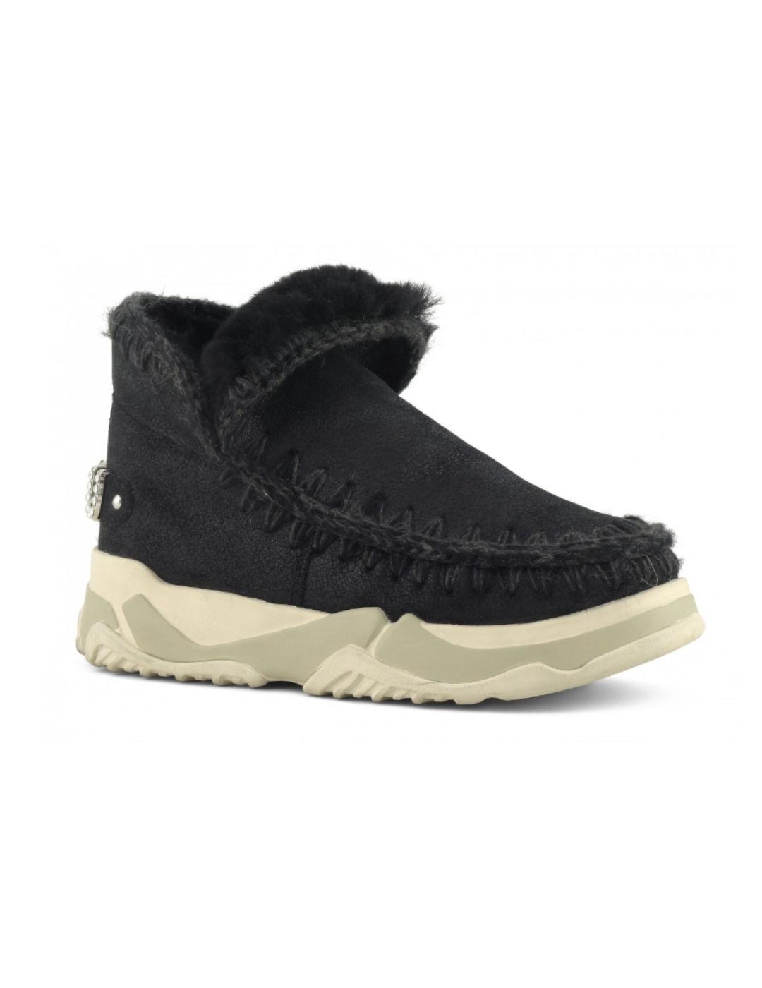 Botines Mou Eskimo trainer negras suela track para mujer