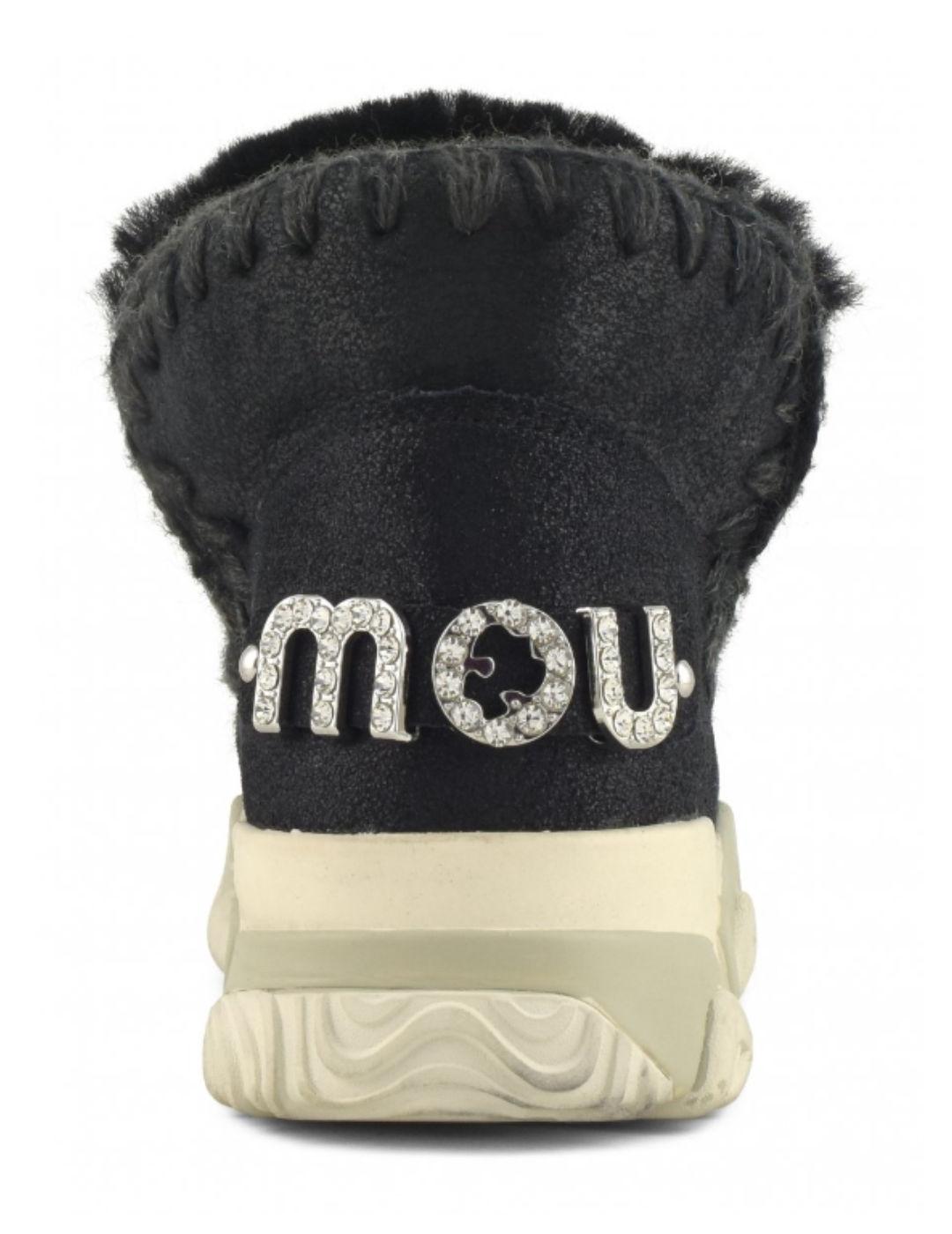 Botines Mou Eskimo trainer negras suela track para mujer