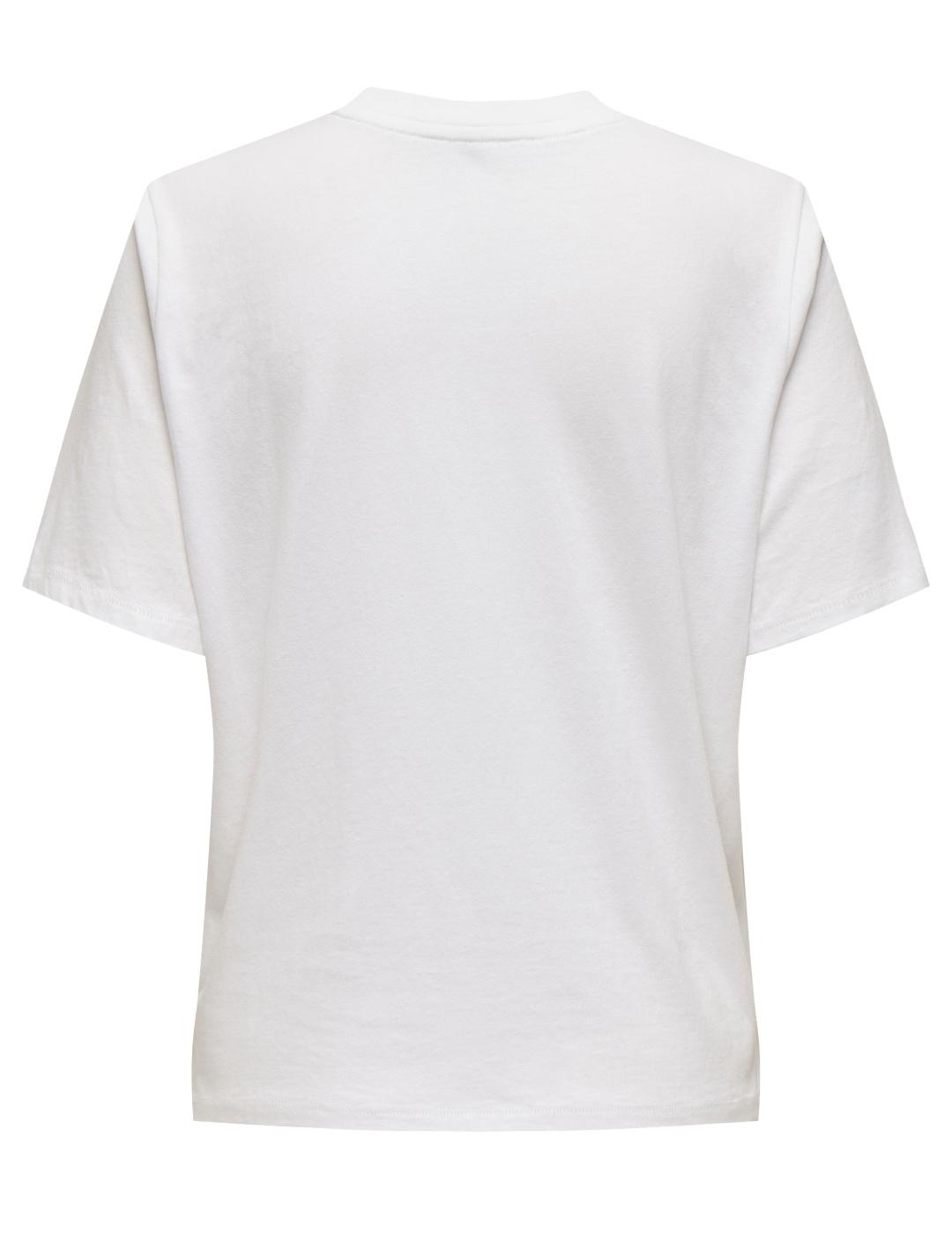 Camiseta Only Lulu blanca courage manga corta para mujer