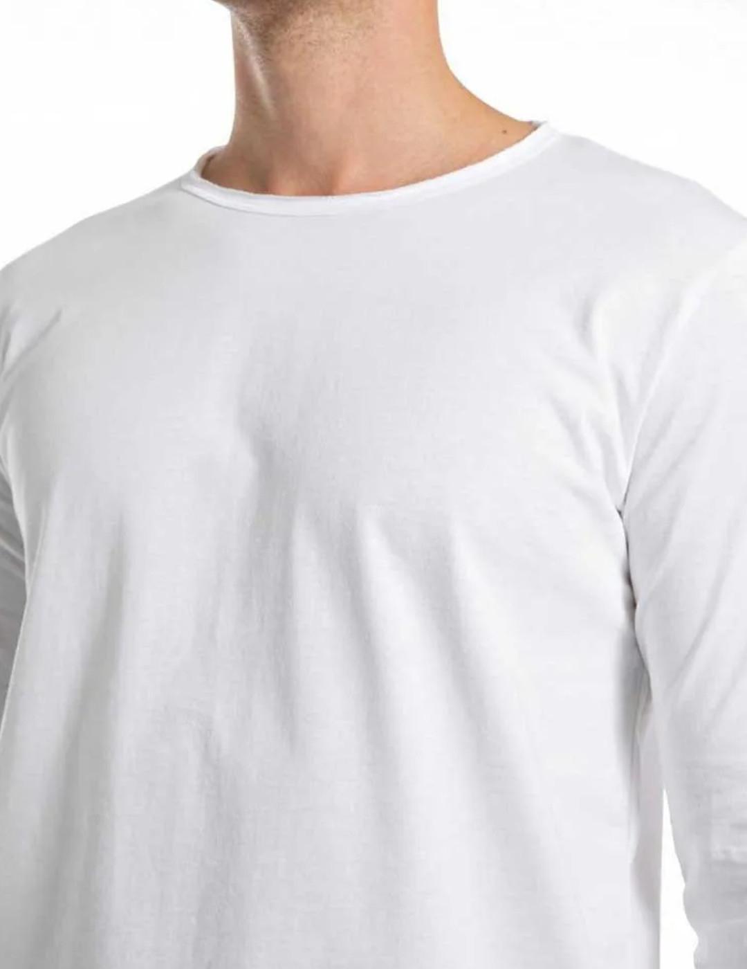 Camiseta Replay manga larga blanca básica para hombre