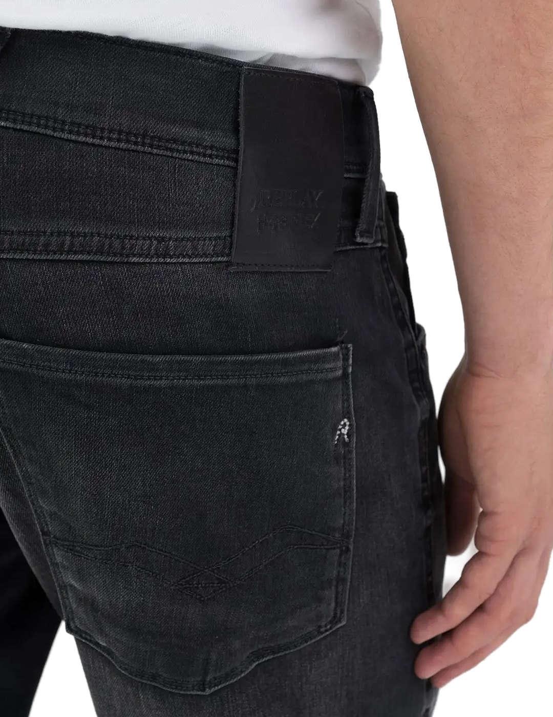 Pantalón vaquero Replay Ambass negro Hyperflex para hombre