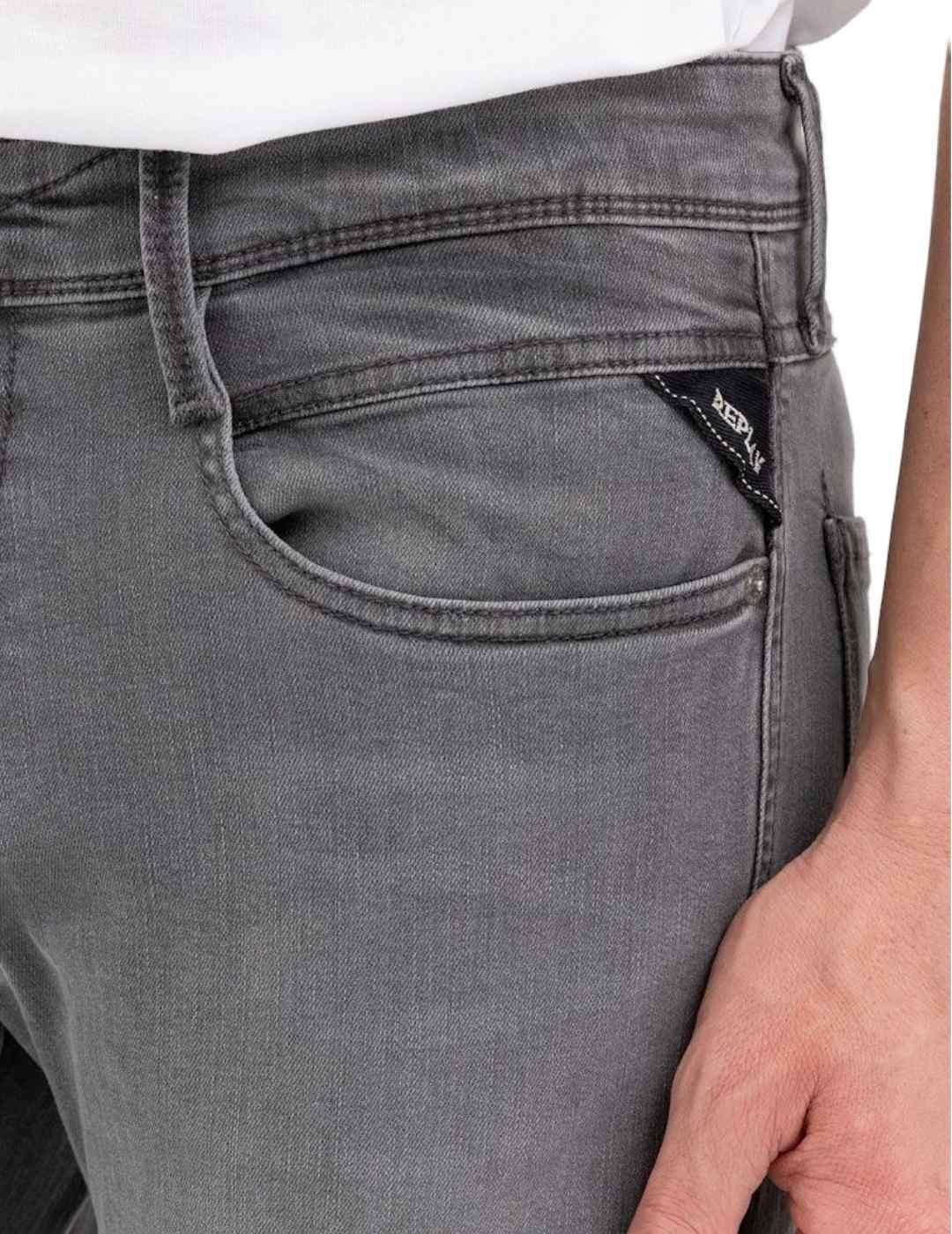 Pantalón vaquero Replay Ambass gris Hyperflex para hombre