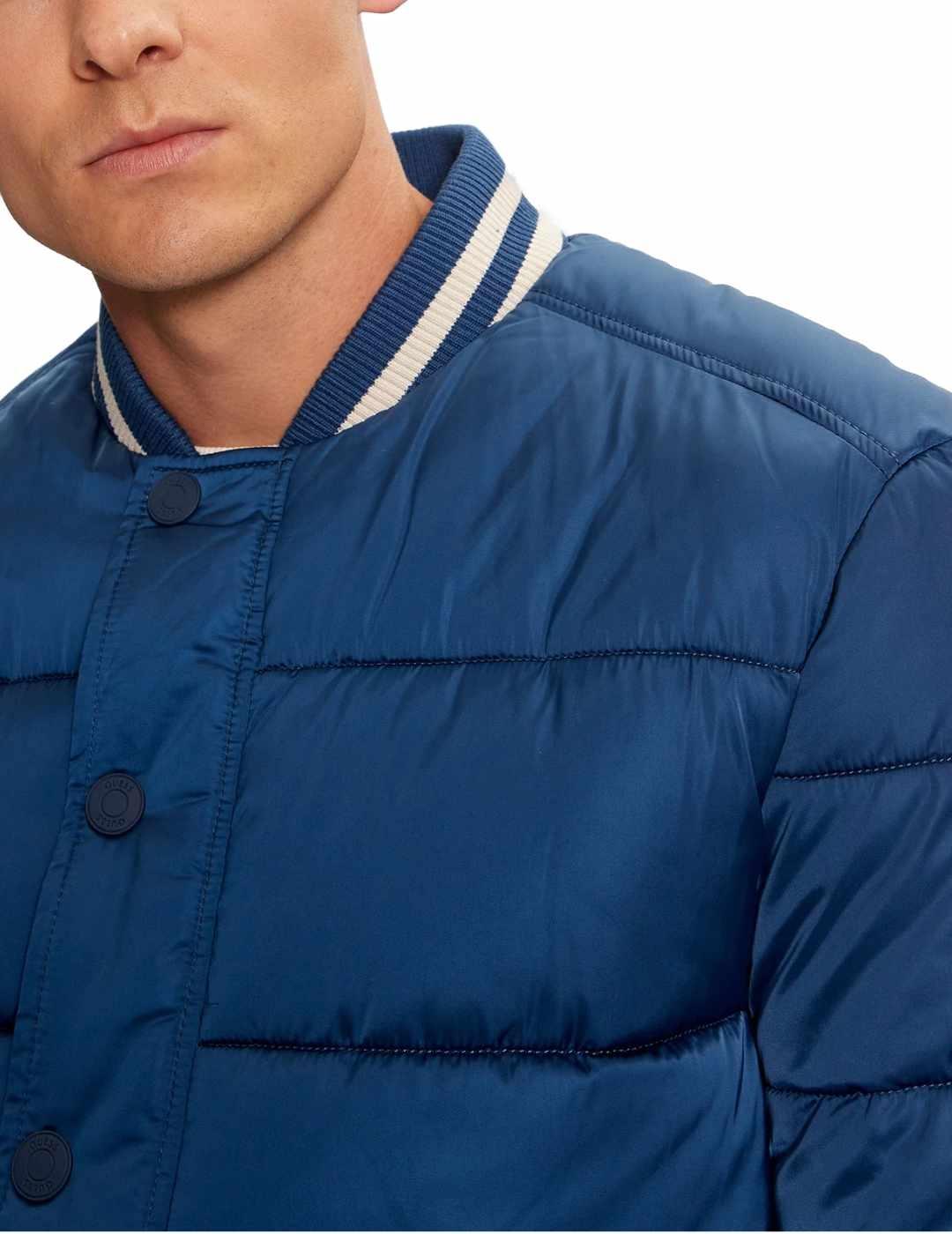 Chaqueta Guess Bomber azulón guateada para hombre