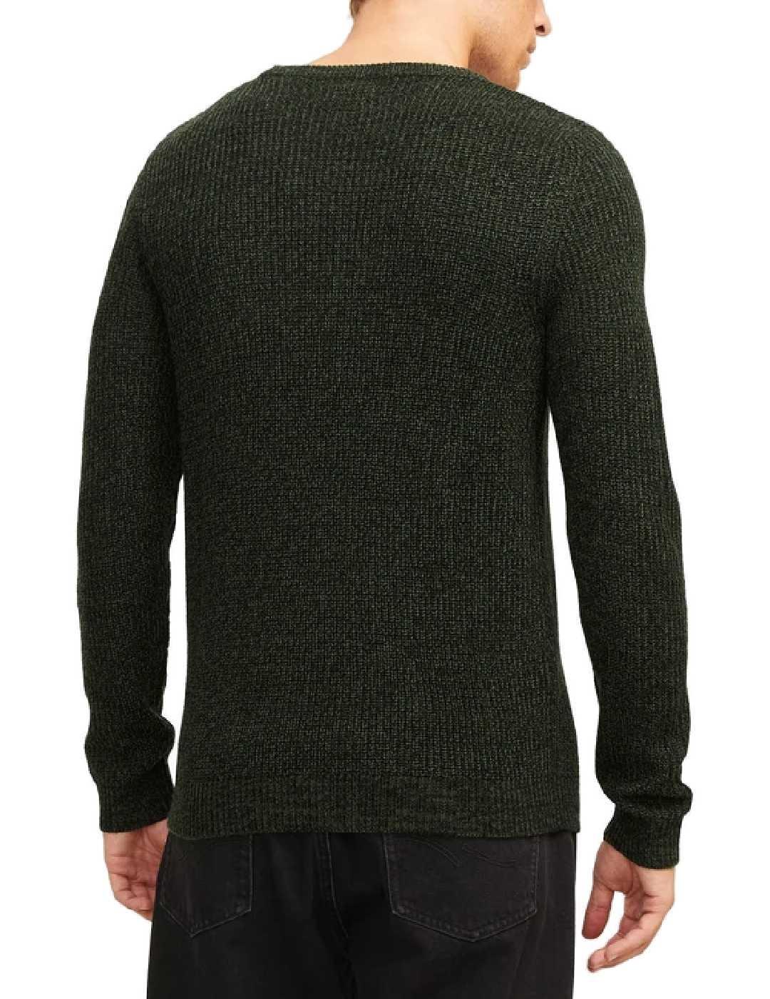 Jersey Jack&Jones Lewis verde de punto regular para hombre