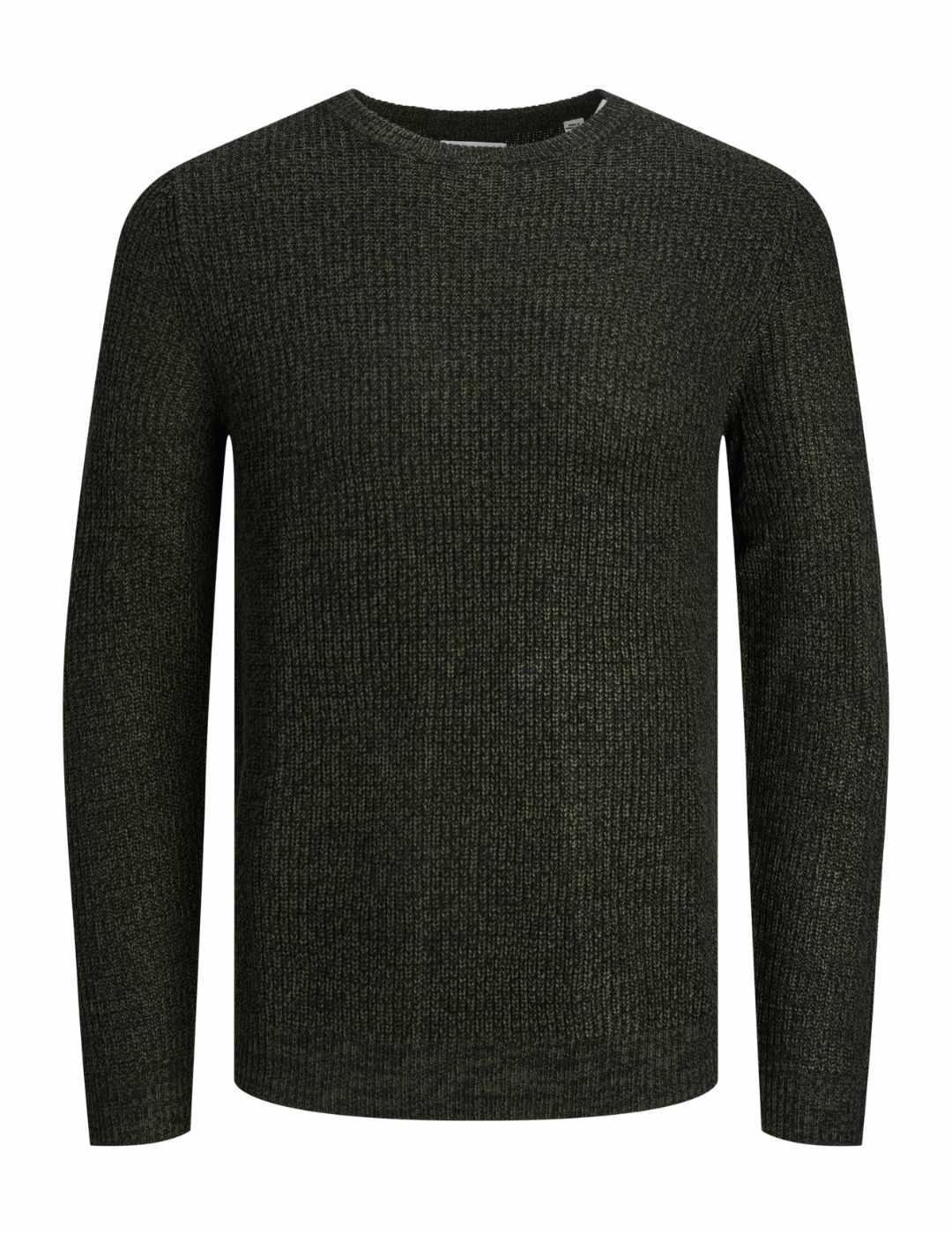 Jersey Jack&Jones Lewis verde de punto regular para hombre