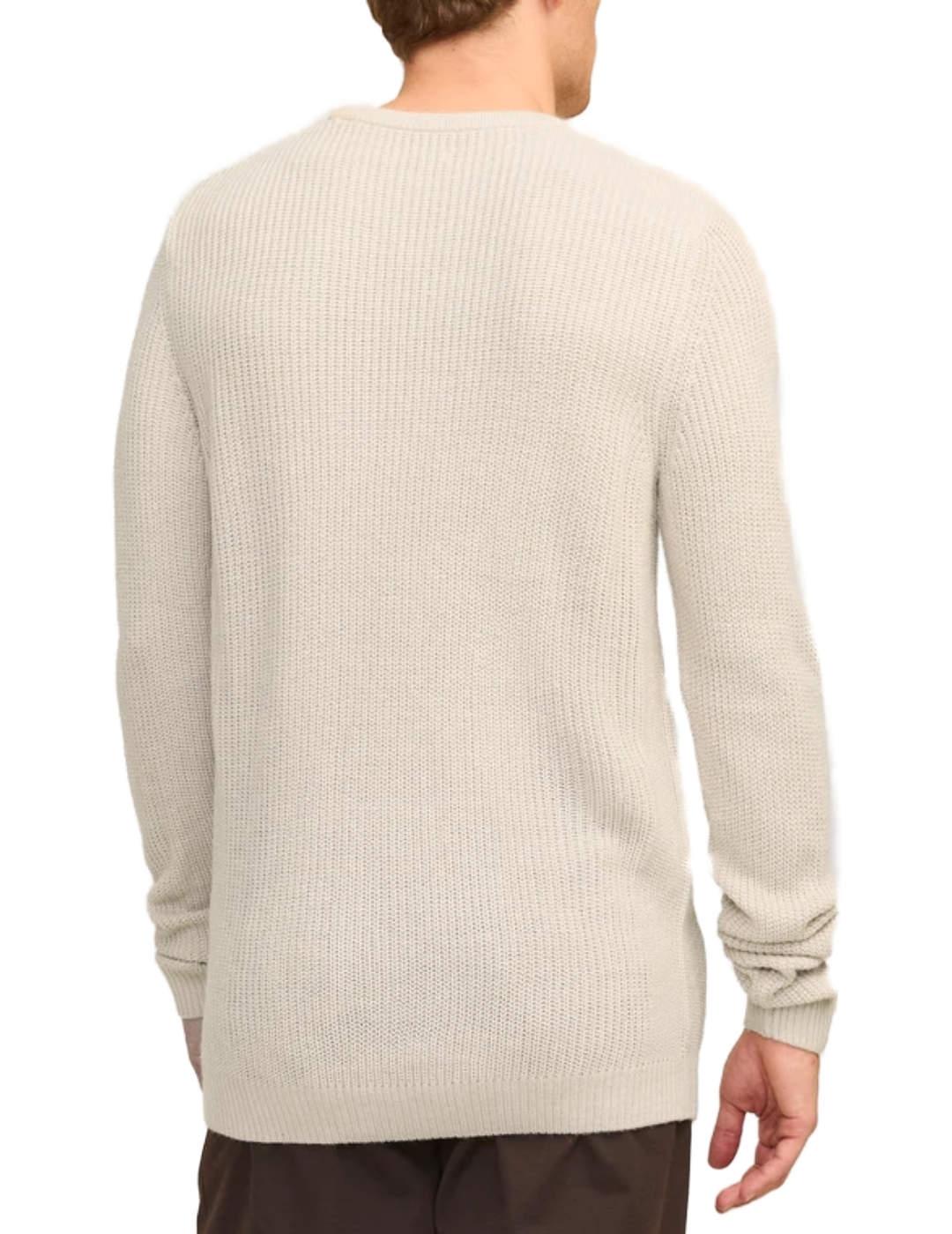 Jersey Jack&Jones Lewis beige de punto regular para hombre