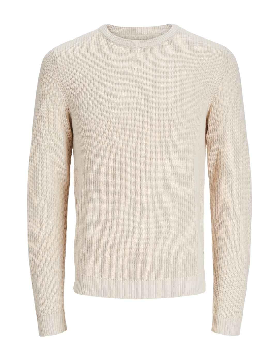 Jersey Jack&Jones Lewis beige de punto regular para hombre