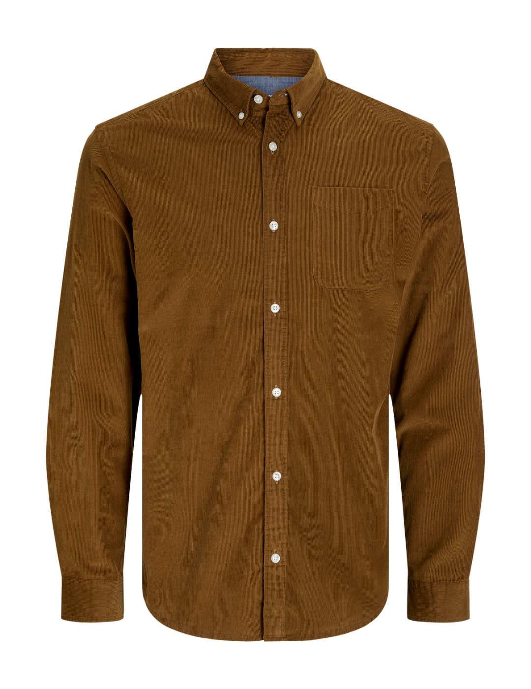 Camisa Jack&Jones Classic marrón regular de pana para hombre