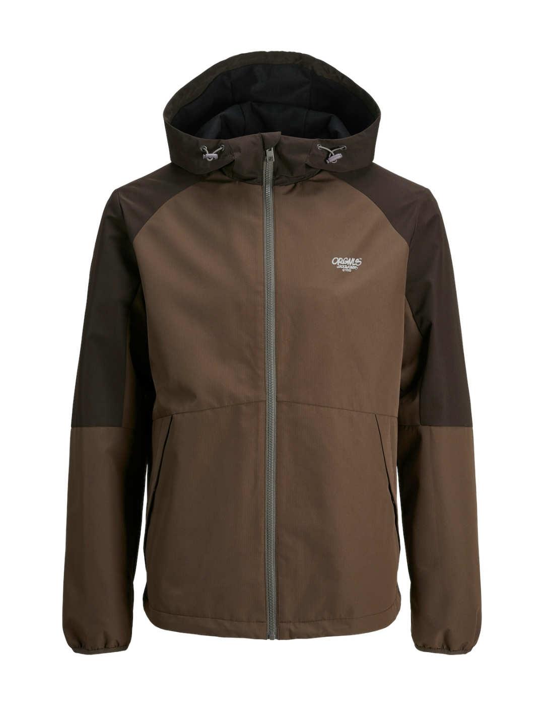 Chaqueta Jack&Jones Wick marrón con capucha para hombre