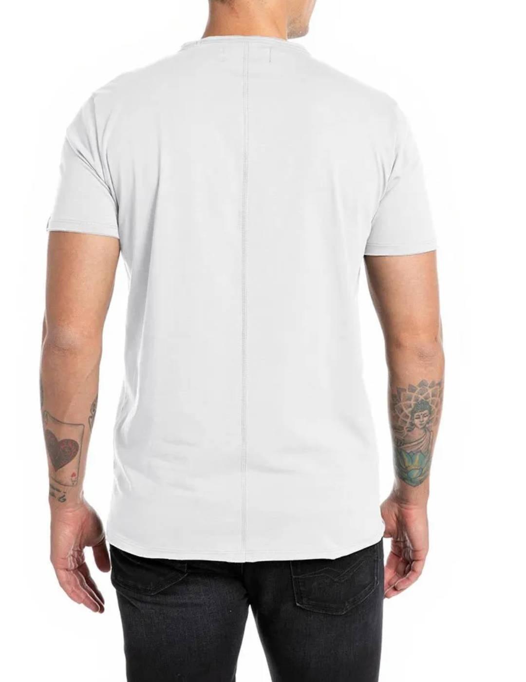 Camiseta Replay manga corta blanca básica regular de hombre