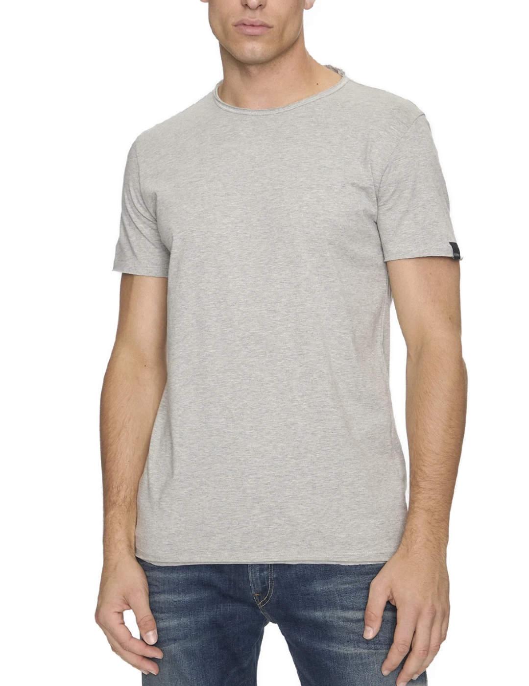 Camiseta Replay manga corta básica gris regular de hombre