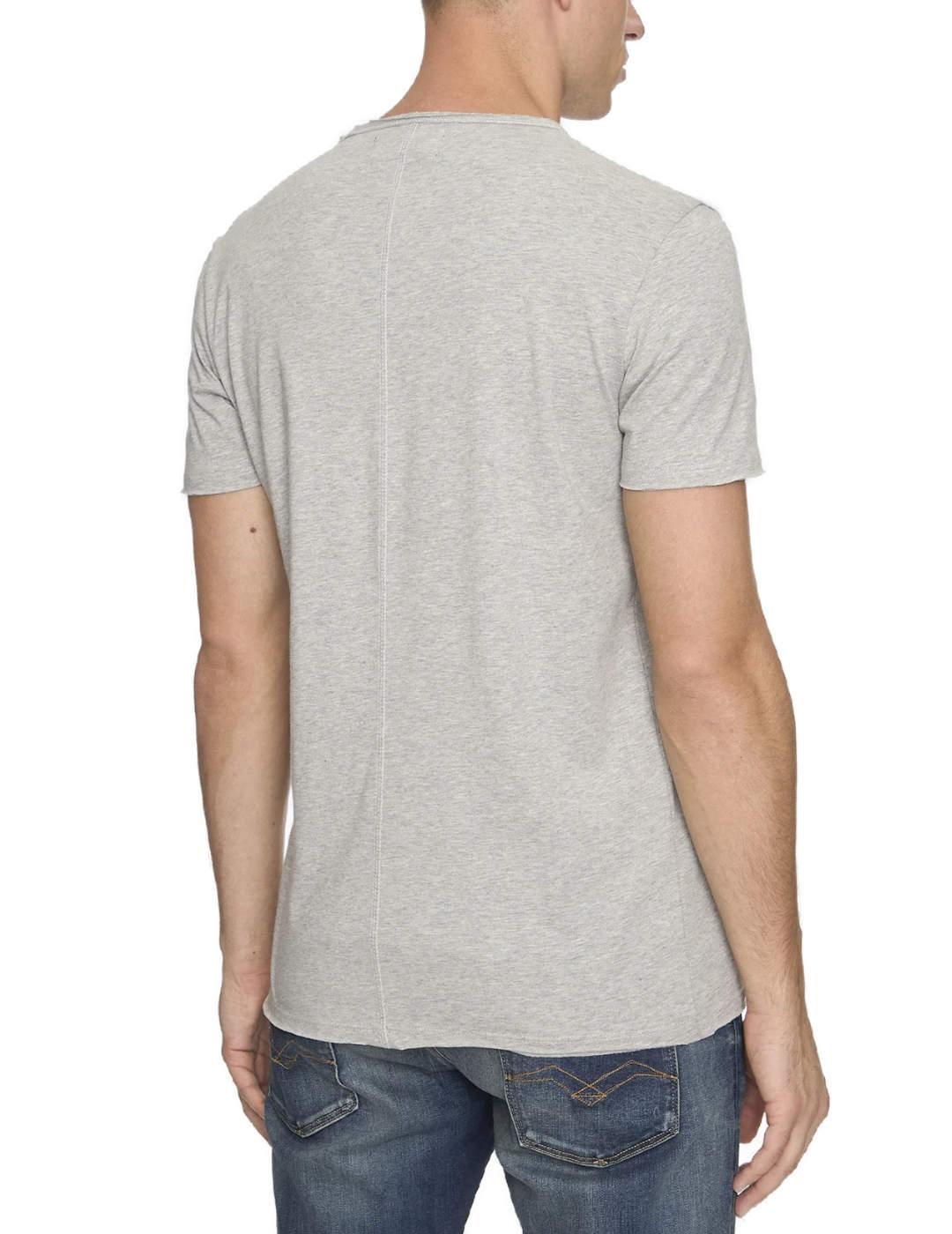 Camiseta Replay manga corta básica gris regular de hombre