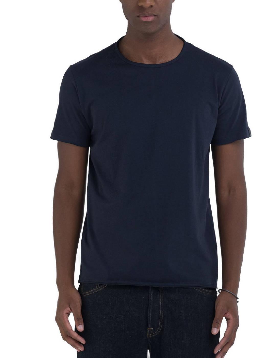 Camiseta Replay manga corta básica azul regular para hombre