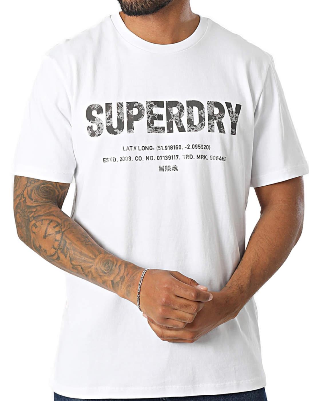 Camiseta Superdry Utility blanco manga corta para hombre