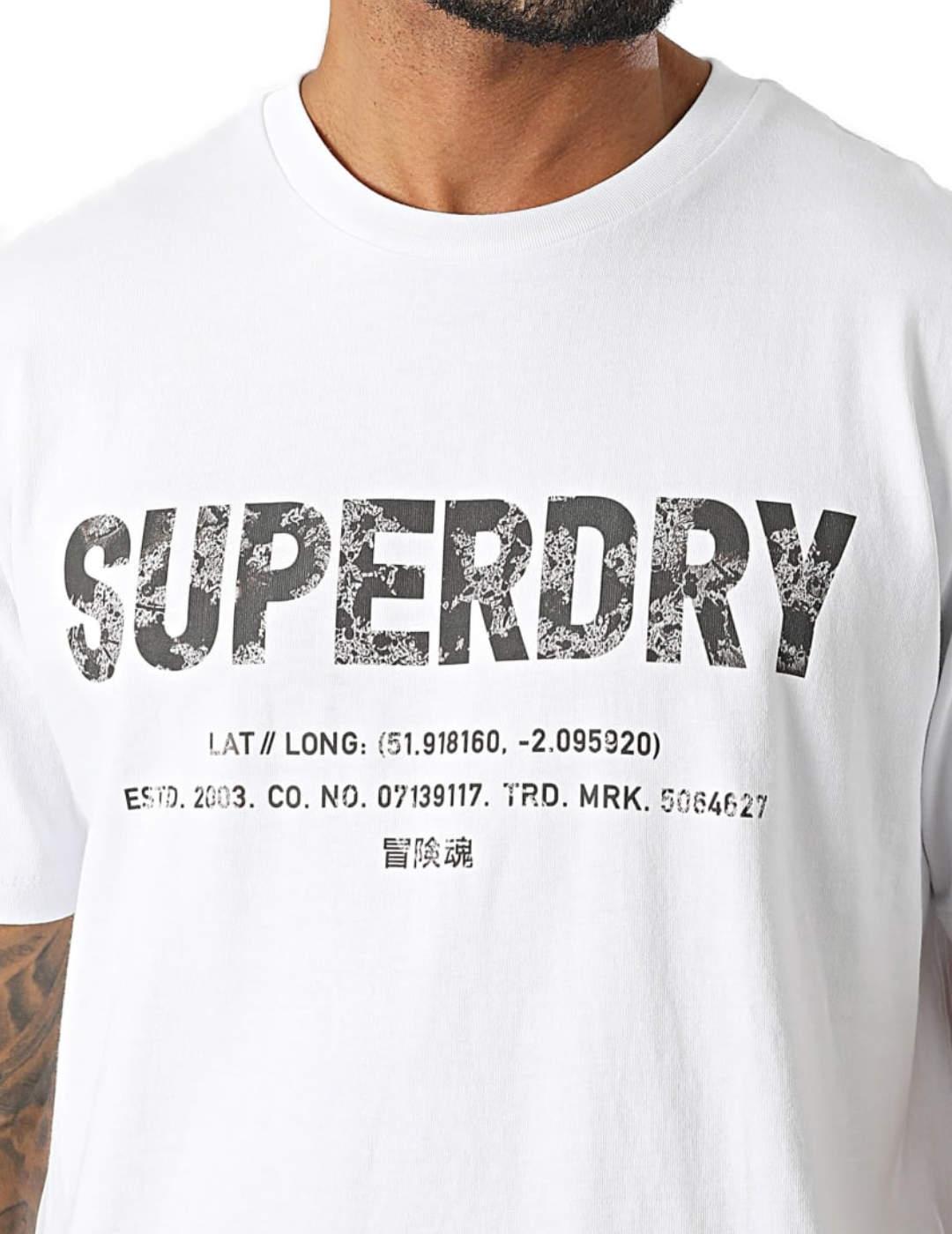 Camiseta Superdry Utility blanco manga corta para hombre