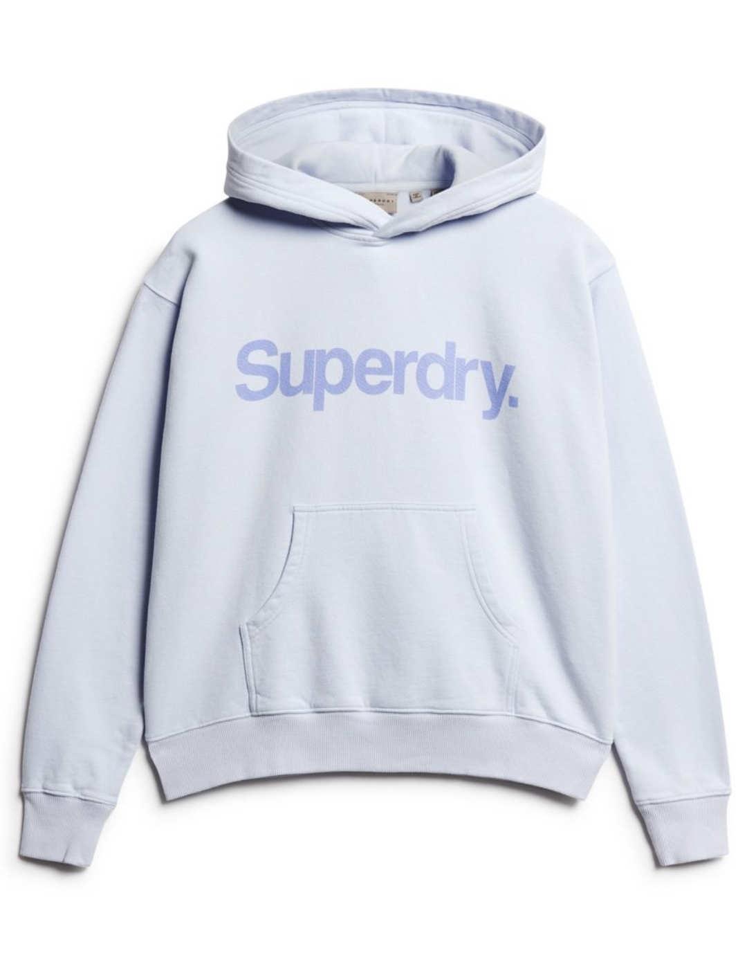 Sudadera Superdry oversize lila con capucha para mujer