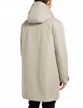 Parka Replay beige 3/4 capucha regular para hombre