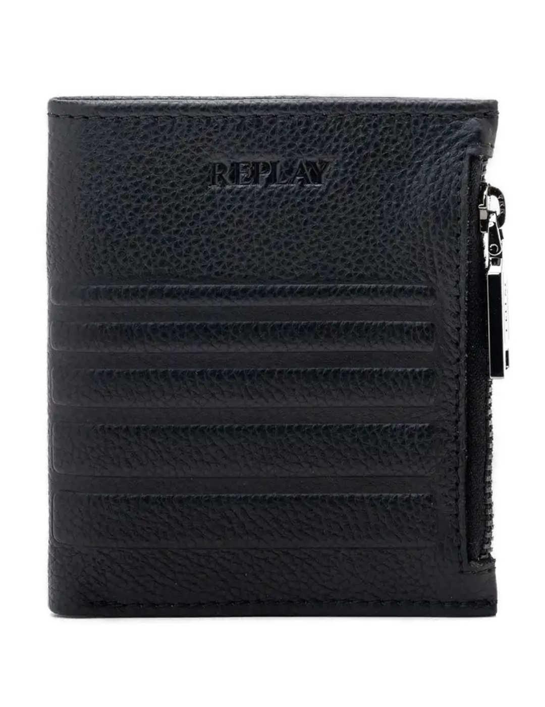 Cartera Replay negro de polipiel para hombre