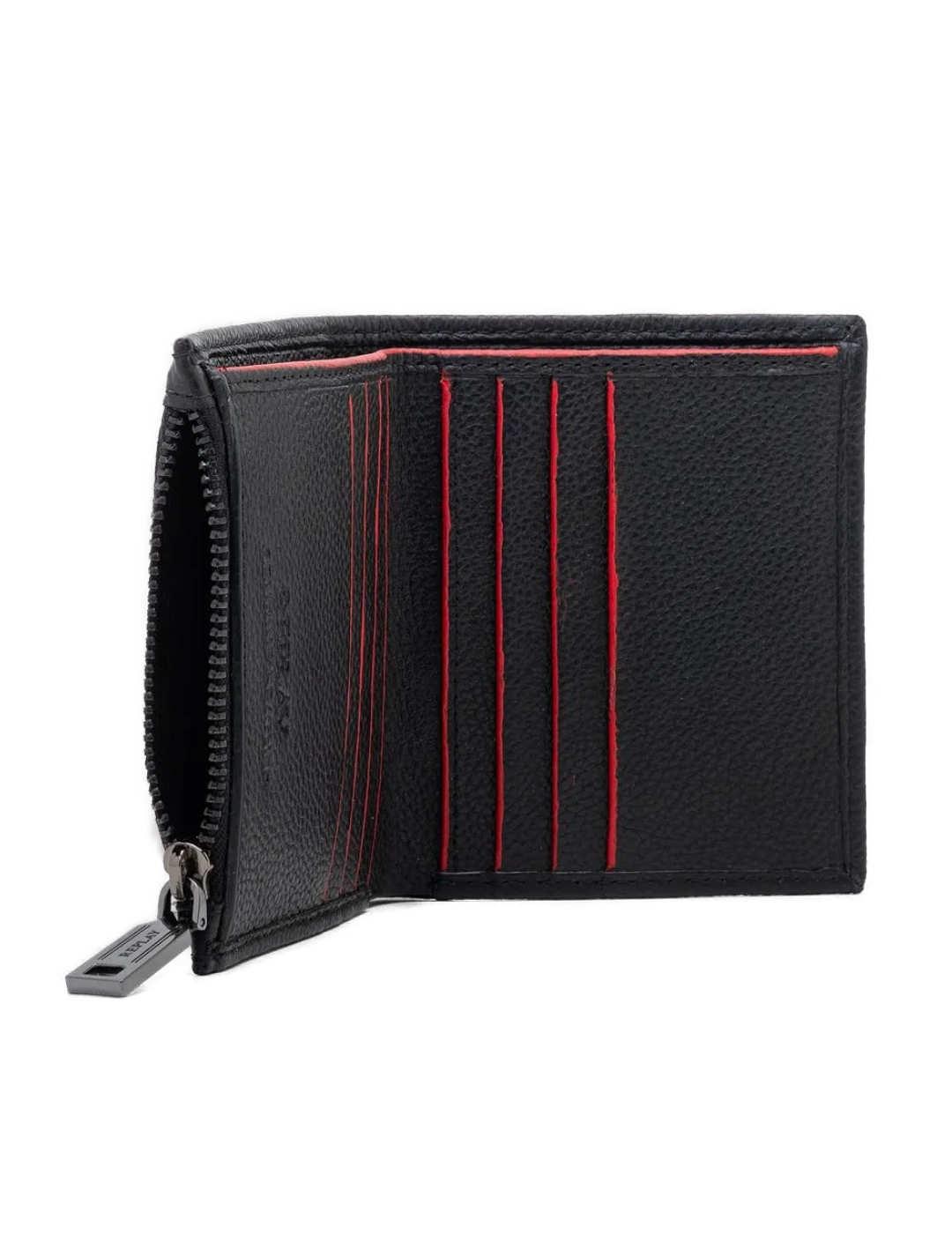 Cartera Replay negro de polipiel para hombre